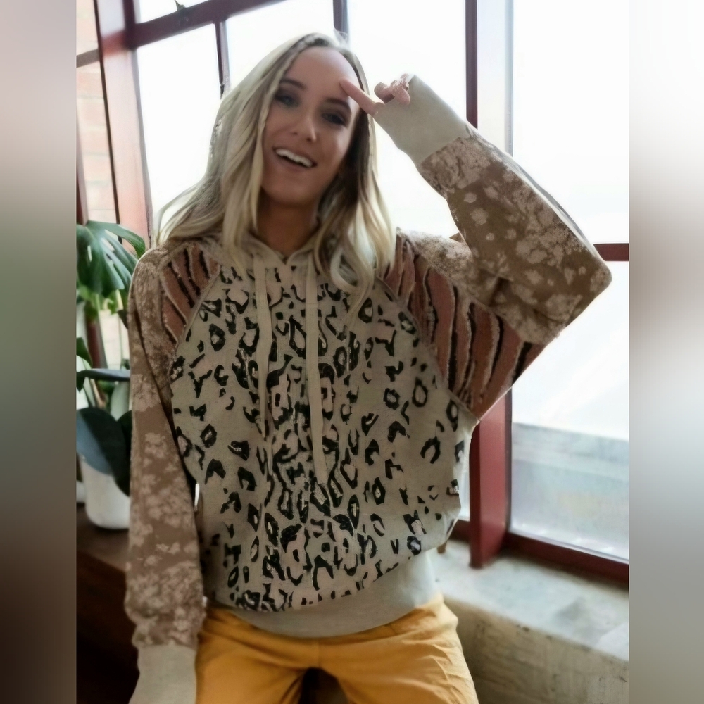 Three Bird Nest Wild Thing Hoodie with Animal Print
